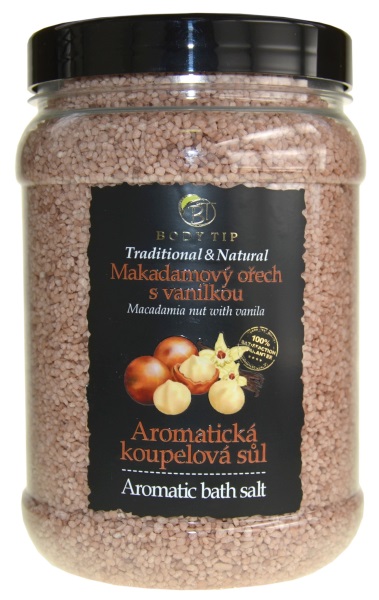 Soľ do kúpeľa aromatická - Makadamový orech s vanilkou, 1500g
